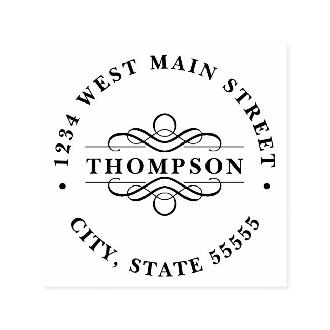 Carimbo Auto Entintado Rótulo de devolução monograma simples (Design)