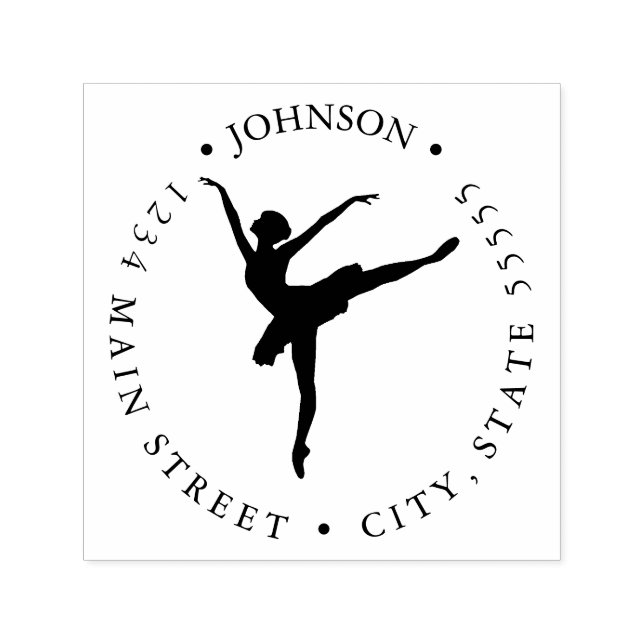 Carimbo Auto Entintado Rótulo de devolução Simples de Ballerina Silhouett (Design)