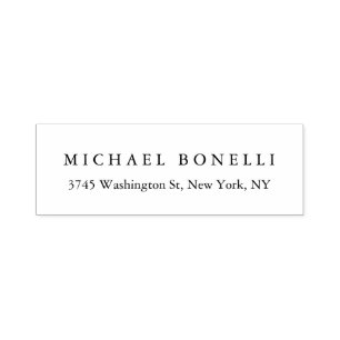 Carimbo Auto Entintado Rótulo de Endereço de Retorno Elegante Moderno Sim