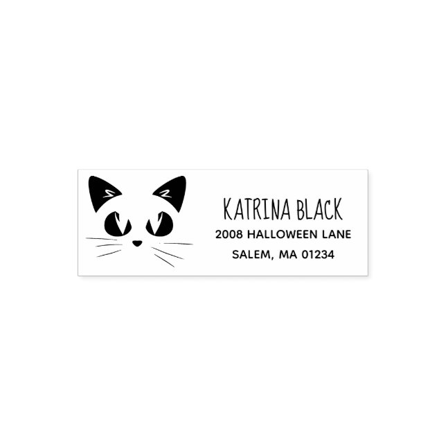 Carimbo Auto Entintado Rótulo de Nome Personalizado de Gato de Gato de Gr (Design)