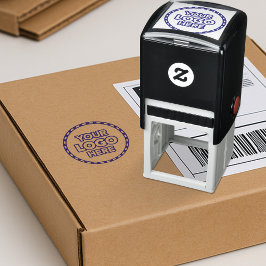 Carimbo Auto Entintado Round Logo Stamp for Business Branding - 1.5 Inch