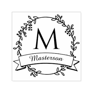 Carimbo Auto Entintado Rua Botânica Nome Inicial Monograma #2R