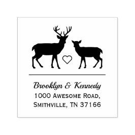 Carimbo Auto Entintado Rustic Deer Weding Name Return Address