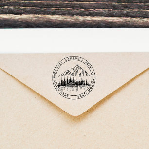Carimbo Auto Entintado Rustic Elegant Mountain Landscape Return Address