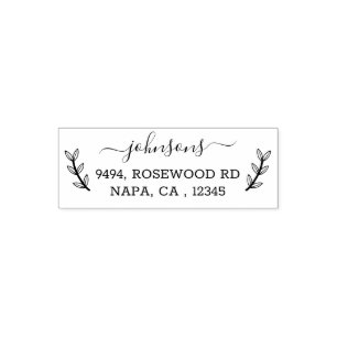 Carimbo Auto Entintado Rustic Floral Chic Lettered Return Address