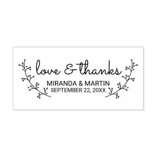 Carimbo Auto Entintado Rustic Laurels Wedding Favor