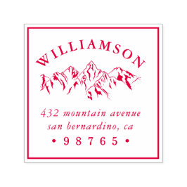Carimbo Auto Entintado Rustic Mountain Sketch Return Address