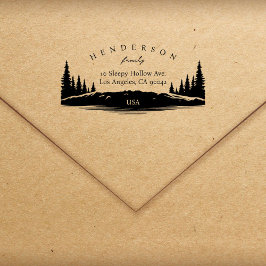 Carimbo Auto Entintado Rustic Pines Elegant Family Return Address