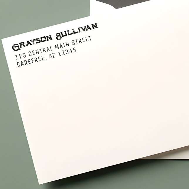 Carimbo Auto Entintado Rustic Professional Left Aligned Address (Criador carregado)