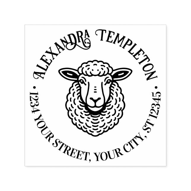 Carimbo Auto Entintado Rustic Shehead Name Return Address #1P (Design)