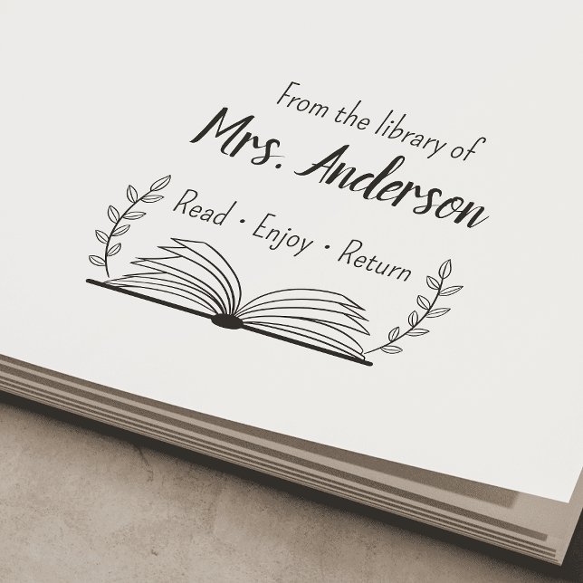 Carimbo Auto Entintado Sala de aula "Da biblioteca de" (Criador carregado)