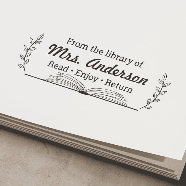 Carimbo Auto Entintado Sala de aula "Da biblioteca de" (Criador carregado)