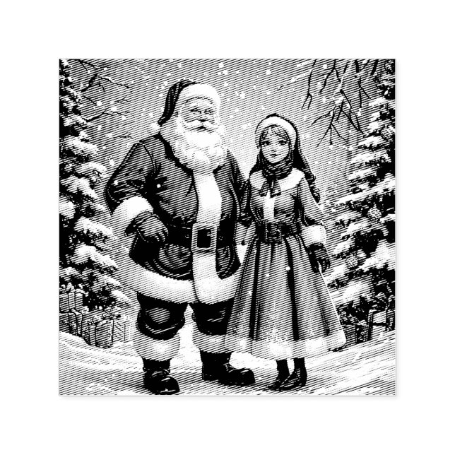 Carimbo Auto Entintado Santa Claus e Neve Maiden (Design)