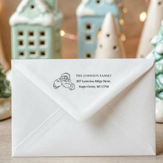 Carimbo Auto Entintado [Santa Stamp] Custom Christmas Card Mail Address 