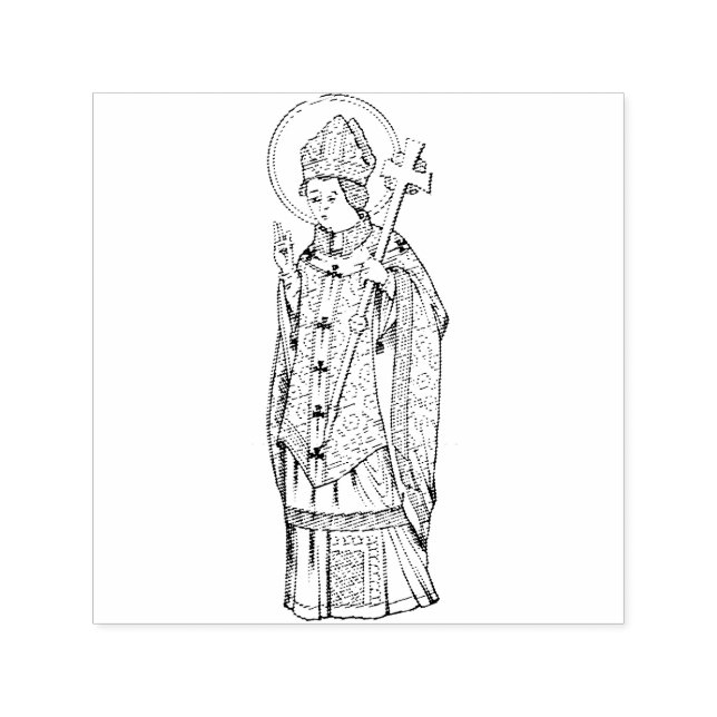 Carimbo Auto Entintado Santo Deiniol Abade e Bispo (Design)