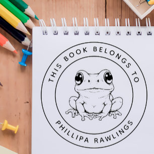Carimbo Auto Entintado Sapo de Cuta Personalizado Este Livro Pertence Ao 