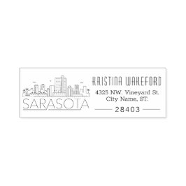 Carimbo Auto Entintado Sarasota, Florida City Skyline | Endereço personal