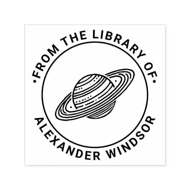 Carimbo Auto Entintado Saturno com Anéis #4 (Design)