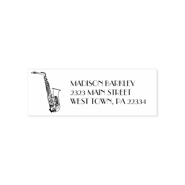 Carimbo Auto Entintado Saxophone Musician Band Teacher Self-inking Stamp (Design)