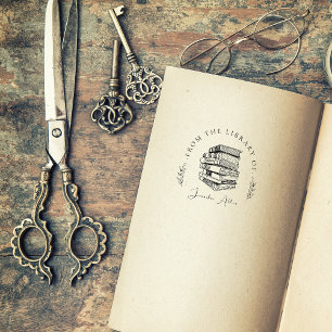Carimbo Auto Entintado Script Botânico da Biblioteca de Nomes Personaliza