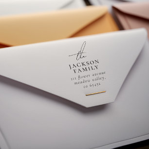 Carimbo Auto Entintado Script de Assinatura "O" Nome da Família Endereço