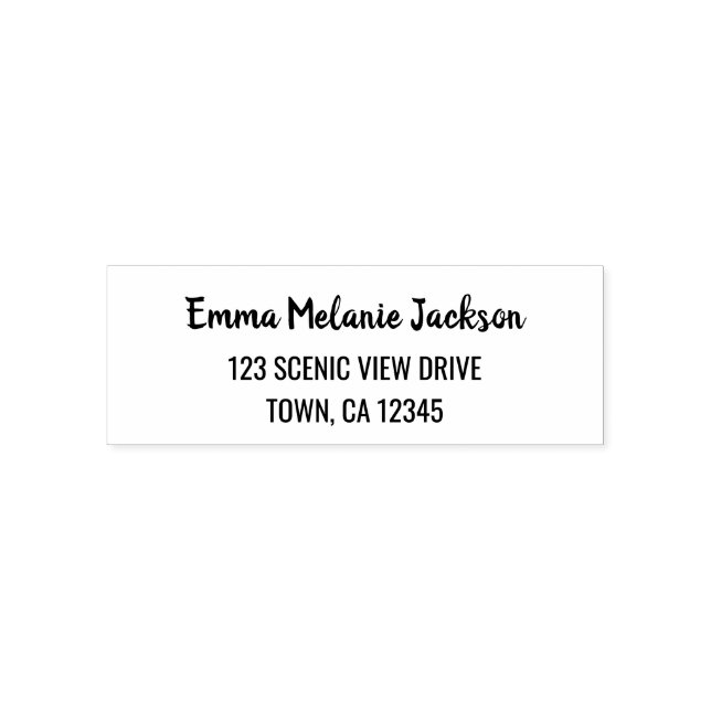 Carimbo Auto Entintado Script de Caligrafia de Na moda Moderno de Endereç (Design)