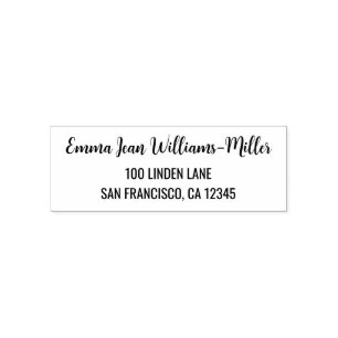 Carimbo Auto Entintado Script de caligrafia moderna do endereço de retorn