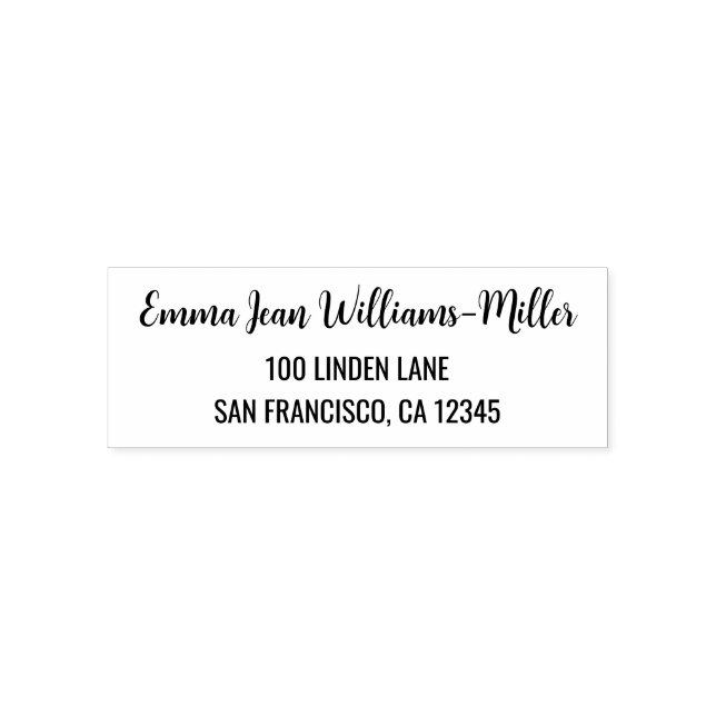 Carimbo Auto Entintado Script de caligrafia moderna do endereço de retorn (Design)