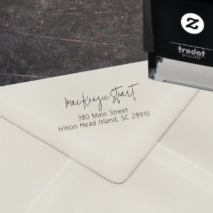 Carimbo Auto Entintado Script de Endereço de Retorno Mínimo Moderno Simpl