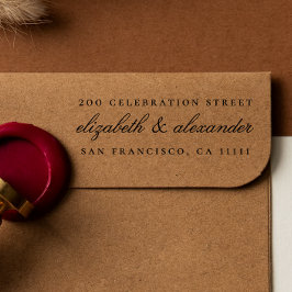 Carimbo Auto Entintado Script Elegante de Caligrafia | Endereço de devolu