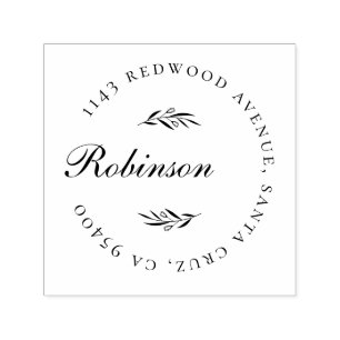 Carimbo Auto Entintado Script Elegante & Delicar Ramificações Endereço de