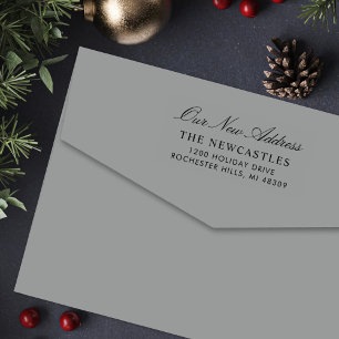 Carimbo Auto Entintado Script Elegante Nosso Novo Endereço De Devoluçã