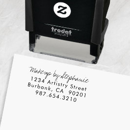 Carimbo Auto Entintado Script Makeup Studio Name Return Address Phone