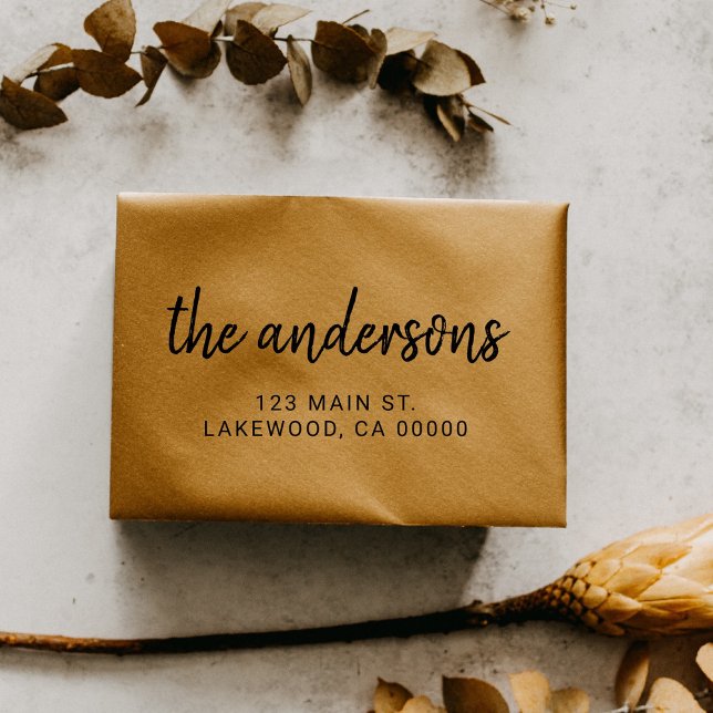 Carimbo Auto Entintado Script manuscrito de pincel casual (Criador carregado)