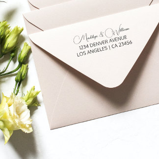 Carimbo Auto Entintado Script Minimalista do Endereço de Devolução de Cas