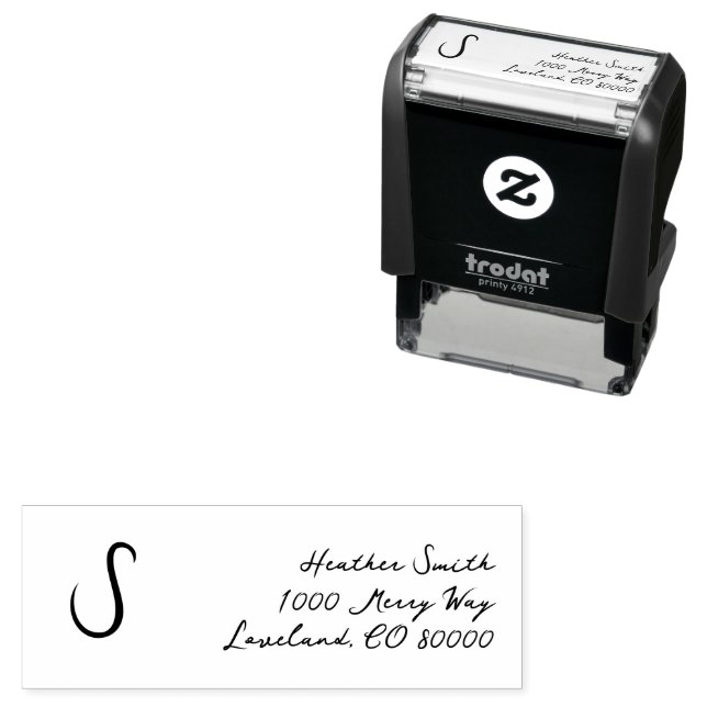 Carimbo Auto Entintado Script Monograma (In Situ)