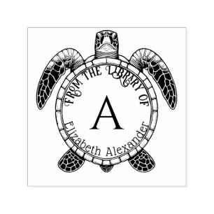 Carimbo Auto Entintado Sea Turtle Belly Ver Nome Biblioteca Inicial