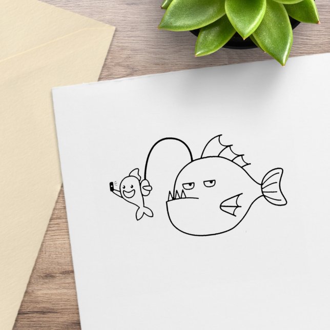 Carimbo Auto Entintado Selfie com Anglerfish (Criador carregado)