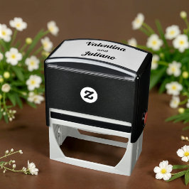 Carimbo Auto Entintado Selo de Casamento Preto e Branco