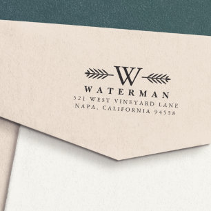 Carimbo Auto Entintado Selo do endereço do remetente do monograma do ram