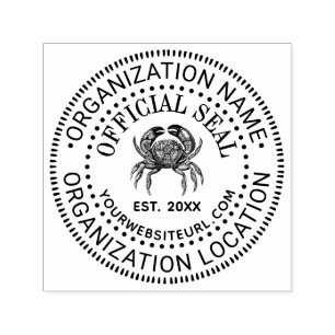 Carimbo Auto Entintado Selo Oficial Caranguejo Vintage Nome Localização U