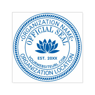 Carimbo Auto Entintado Selo Oficial Flor de Lótus Nome Localização URL Es