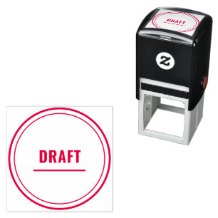 Carimbo Auto Entintado Selo redondo elegante e limpo de arquivo DRAFT