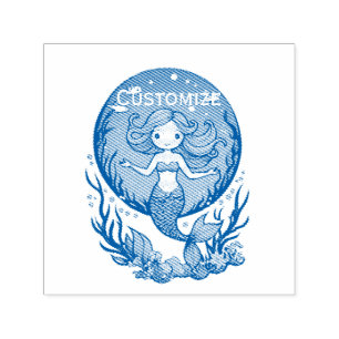 Carimbo Auto Entintado Serei Uma Sereia Fofa Thunder_Cove