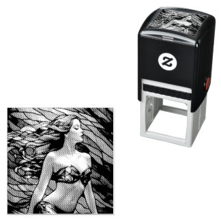 Carimbo Auto Entintado sereia arco-íris de vidro retido