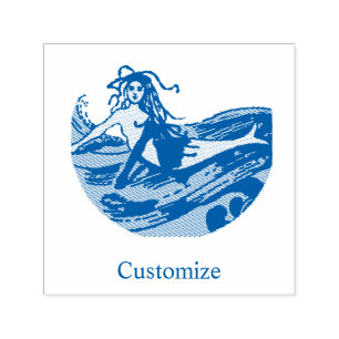 Carimbo Auto Entintado Sereia Vintage Waveriding Thunder_Cove