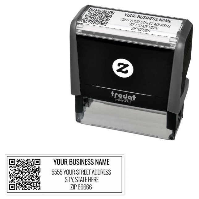 Carimbo Auto Entintado Seu Código QR Nome Comercial Nome Endereço Devoluç (In Situ)