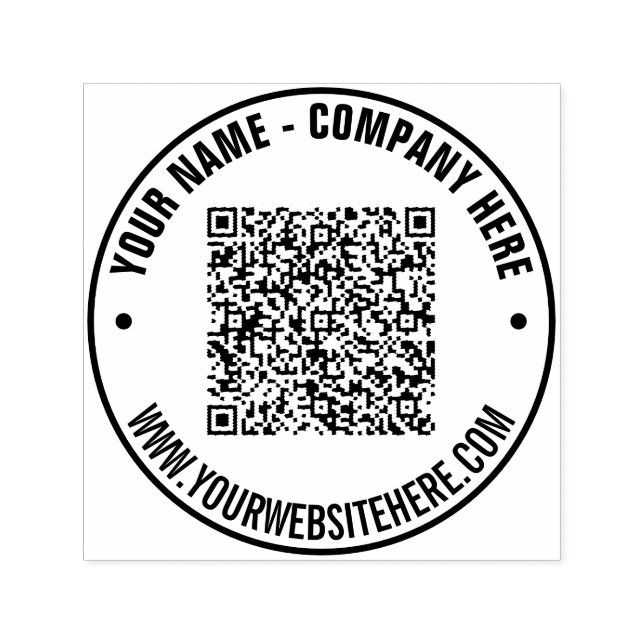 Carimbo Auto Entintado Seu Texto Personalizado de Código QR Exemplo de Ca (Design)