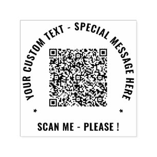 Carimbo Auto Entintado Seu Texto Personalizado de Código QR Exemplo de Ca