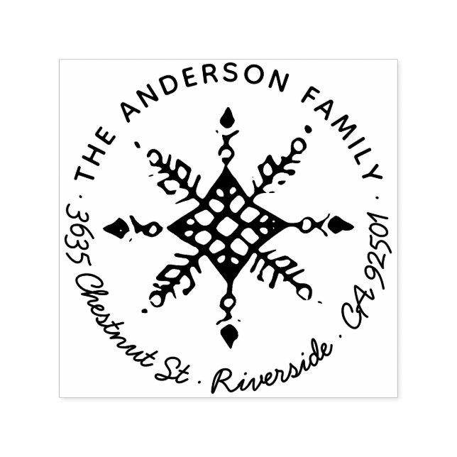 Carimbo Auto Entintado Shabby Snowflake Natal Woliday (Design)